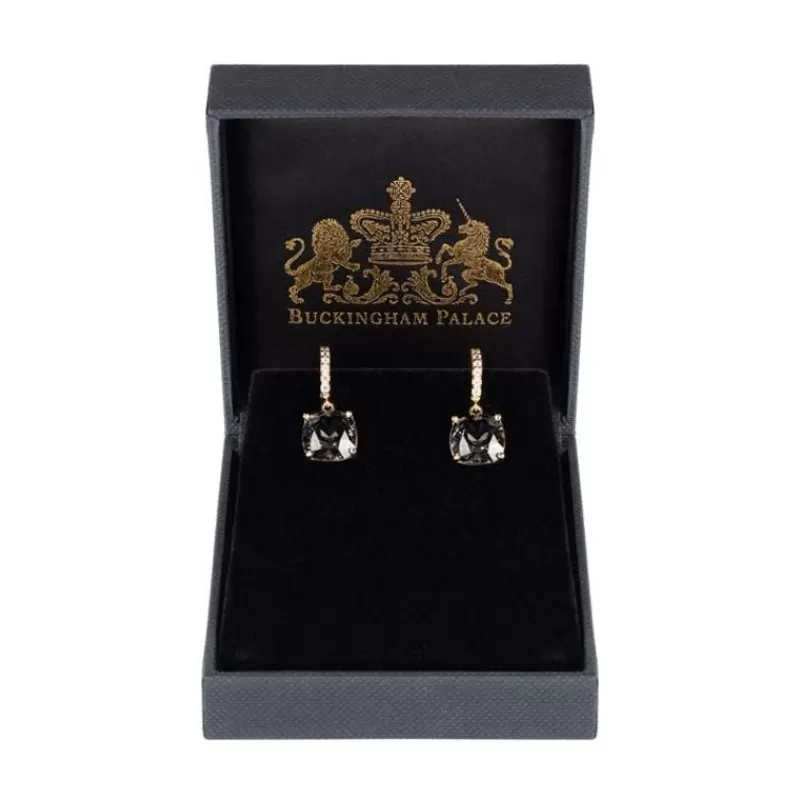 Black Square Crystal Earrings*Royal Collection Shop Shop