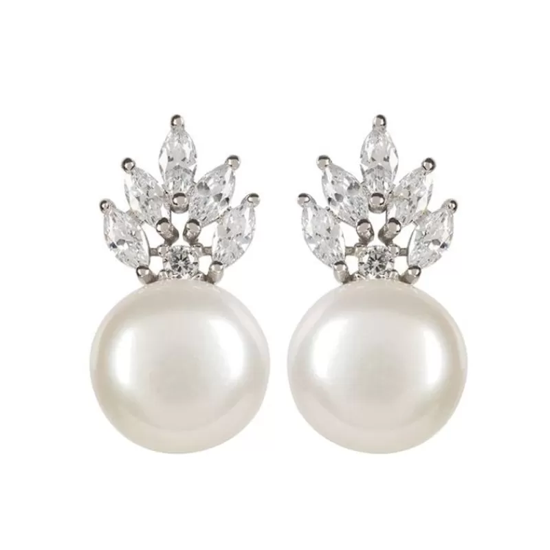 Crown And Pearl Stud Earrings*Royal Collection Shop Best