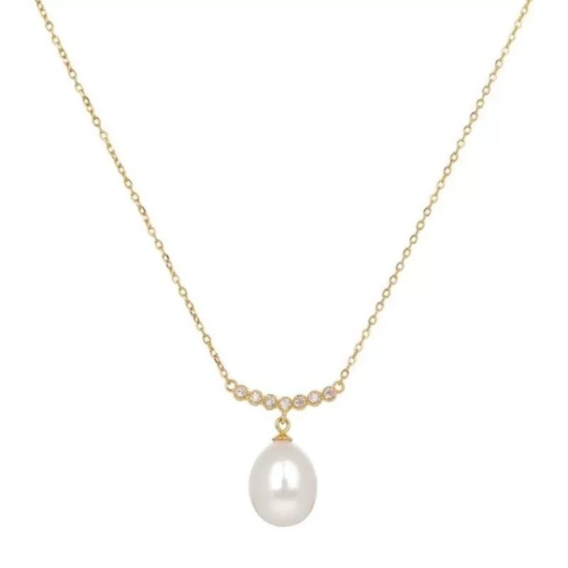 Gold Crescent Pearl Drop Necklace*Royal Collection Shop Flash Sale