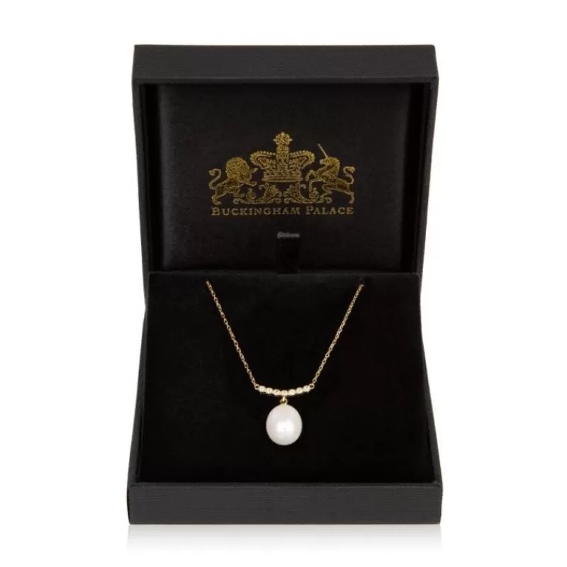 Gold Crescent Pearl Drop Necklace*Royal Collection Shop Flash Sale