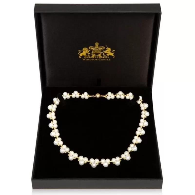 Gold Hematite And White Pearl Collar*Royal Collection Shop Discount