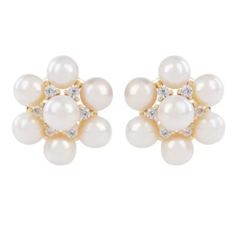 Holbein Pearl Flower Stud Earrings*Royal Collection Shop Store