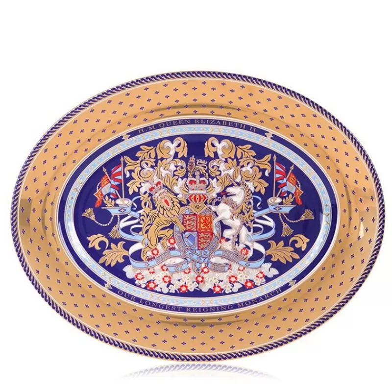 Longest Reigning Monarch Oval Charger*Royal Collection Shop Outlet