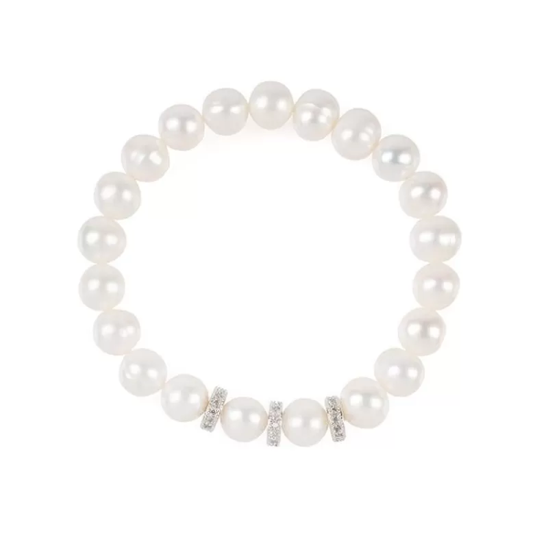 Pearl And Crystal Disc Bracelet*Royal Collection Shop New