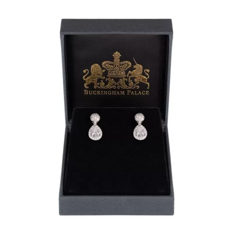 Silver Drop Teardrop Earrings*Royal Collection Shop Store