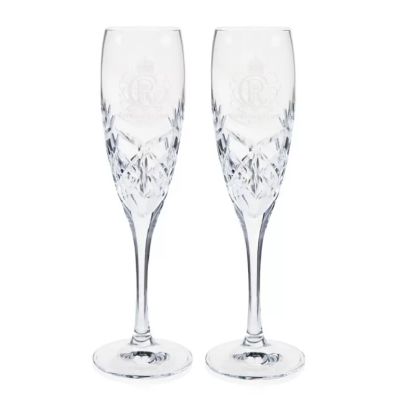 The Coronation Limited Edition Champagne Flutes*Royal Collection Shop New