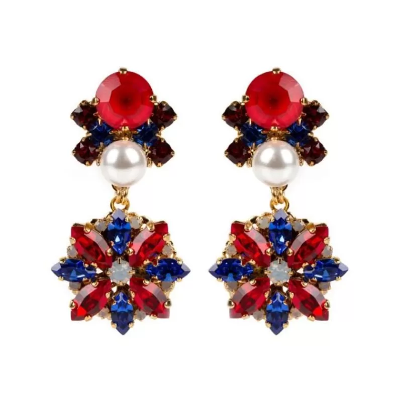 Vicki Sarge Red, White And Blue Large Drop Earrings*Royal Collection Shop Store