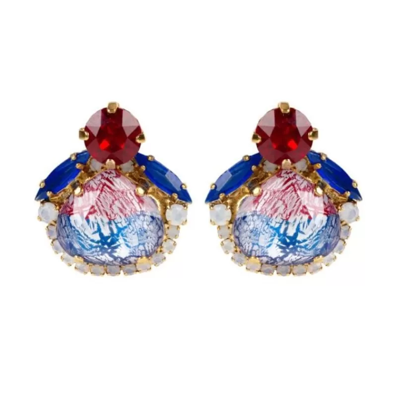 Vicki Sarge Red, White And Blue Stud Earrings*Royal Collection Shop Cheap