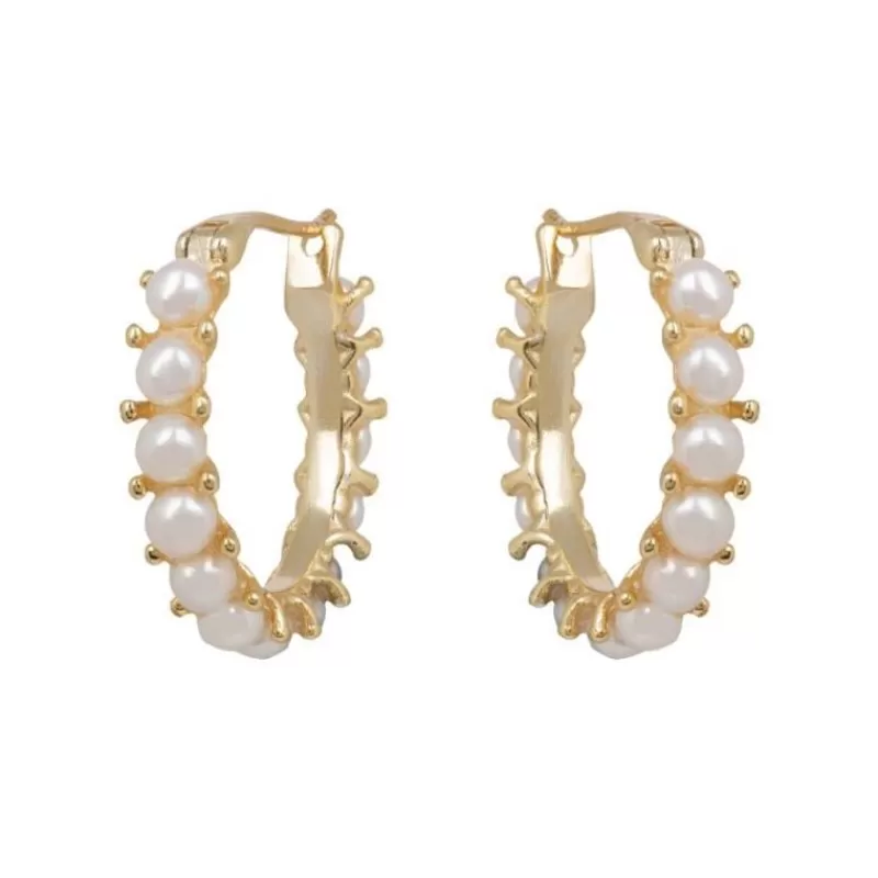 White Pearl Hoop Earrings*Royal Collection Shop Hot