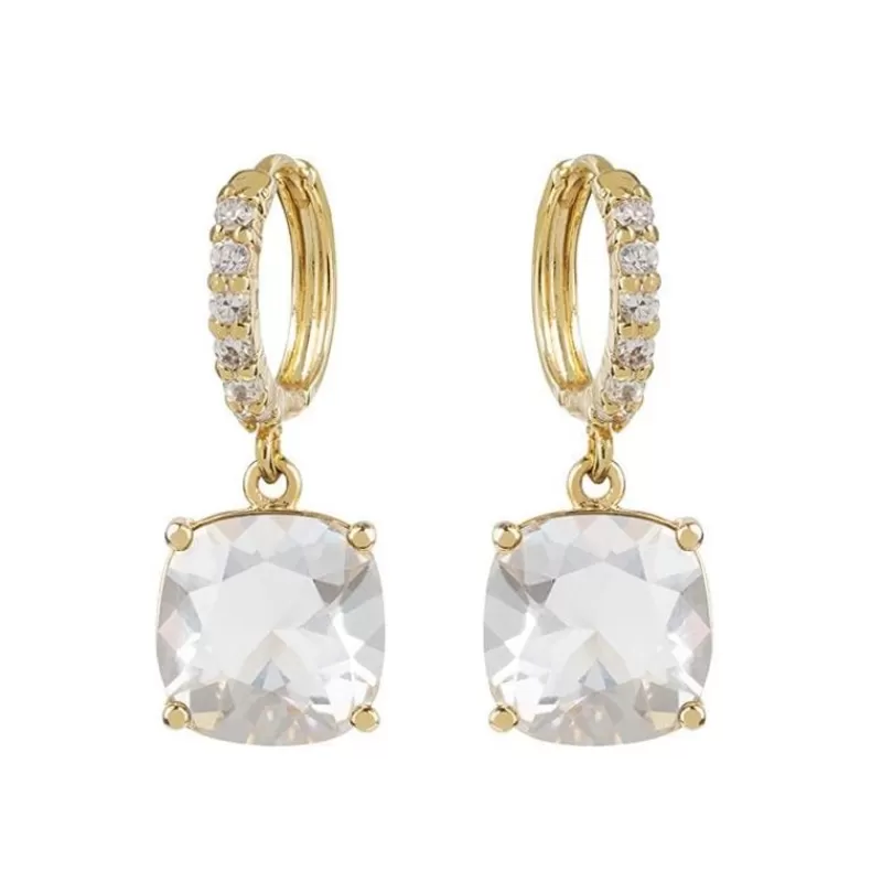 White Square Crystal Earrings*Royal Collection Shop Flash Sale