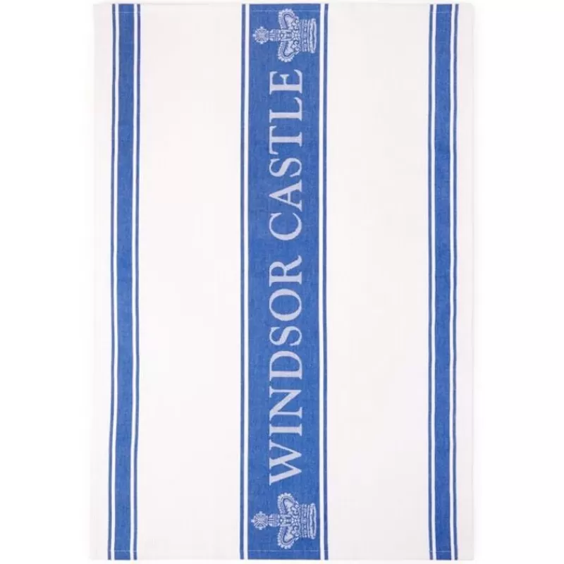 Windsor Castle Blue Waffle Tea Towel*Royal Collection Shop Store